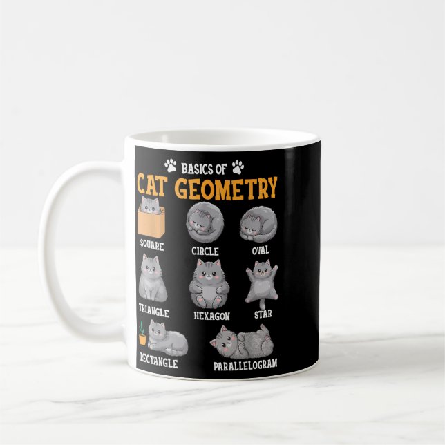 Funny Math Cat Back To School Math Teacher Coffee Mug (Left)