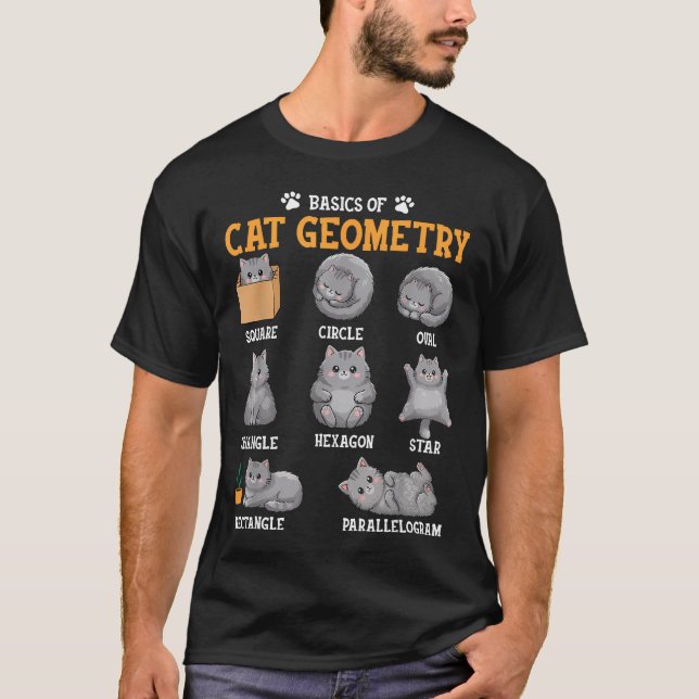 Funny Math Cat Back To School Math Teacher T-Shirt (Front)