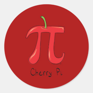 Funny Math Cherry Pi Symbol Classic Round Sticker