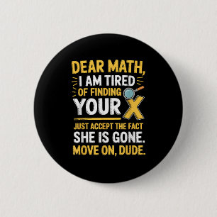 Funny Math Design For Boys Girls Math Teachers Men 6 Cm Round Badge