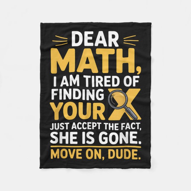 Funny Math Design For Boys Girls Math Teachers Men Fleece Blanket (Front)