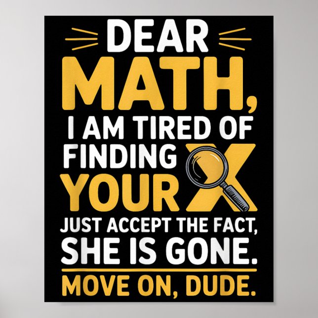 Funny Math Design For Boys Girls Math Teachers Men Poster (Front)