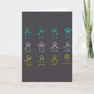 Funny Math Equation Figures Algebra Dance Card