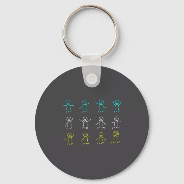 Funny Math Equation Figures Algebra Dance  Key Ring (Front)