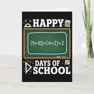 Funny Math Equation Happy 100 Days Of School Chalk Card