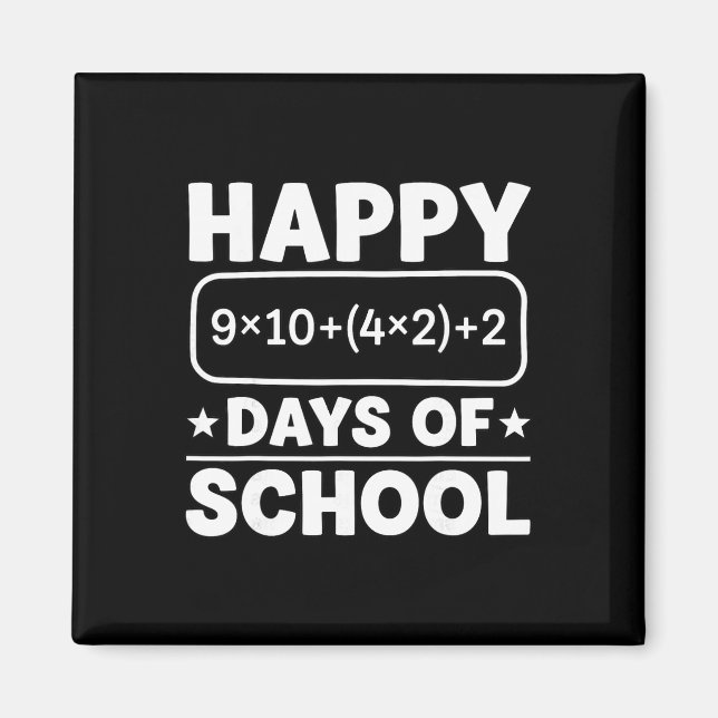 Funny Math Equation Happy 100 Days Of School Stude Magnet (Front)