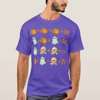 Funny Math Equation Pumpkin Ghost Halloween 1 T-Shirt