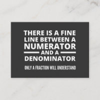 Funny Math FINE LINE NUMERATOR DENOMINATOR