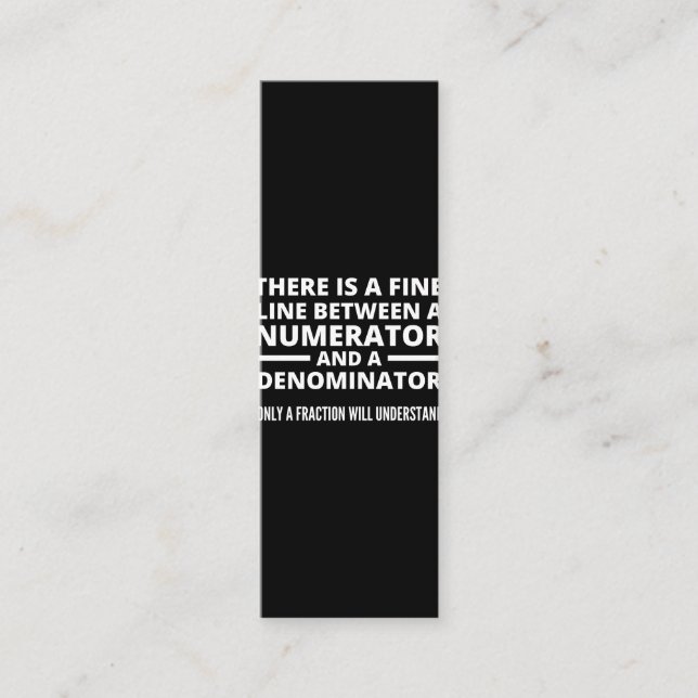 Funny Math  FINE LINE NUMERATOR DENOMINATOR Loyalty Card (Front)