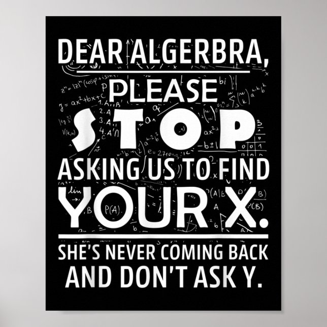 Funny Math For Math Lovers Nerd Nerdy Hilarious De Poster (Front)