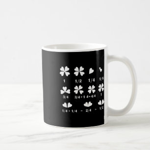 Funny Math Fraction Four Leaf Clover Teacher St Pa Coffee Mug