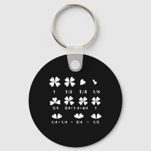 Funny Math Fraction Four Leaf Clover Teacher St Pa Key Ring