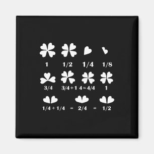 Funny Math Fraction Four Leaf Clover Teacher St Pa Magnet