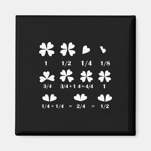 Funny Math Fraction Four Leaf Clover Teacher St Pa Magnet (Front)