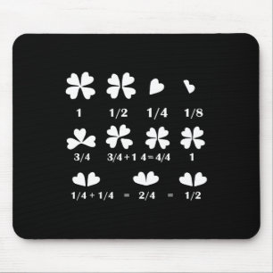 Funny Math Fraction Four Leaf Clover Teacher St Pa Mouse Pad