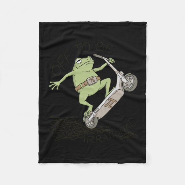 Funny Math Frog Pi Day Irrational Pun Scooter Fleece Blanket (Front)