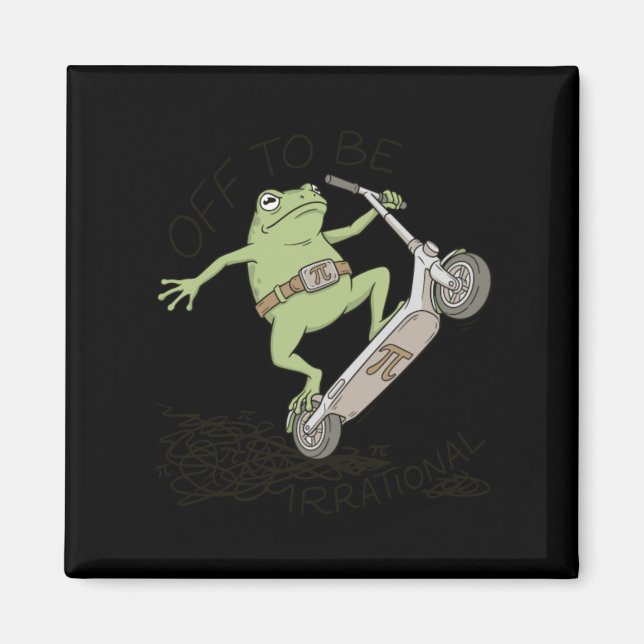 Funny Math Frog Pi Day Irrational Pun Scooter Magnet (Front)