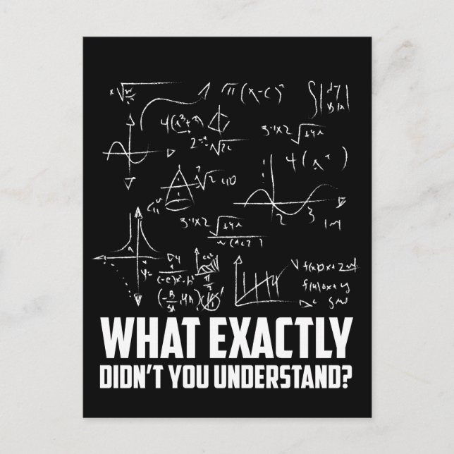 Funny Math Geek Physics Science Joke Postcard (Front)