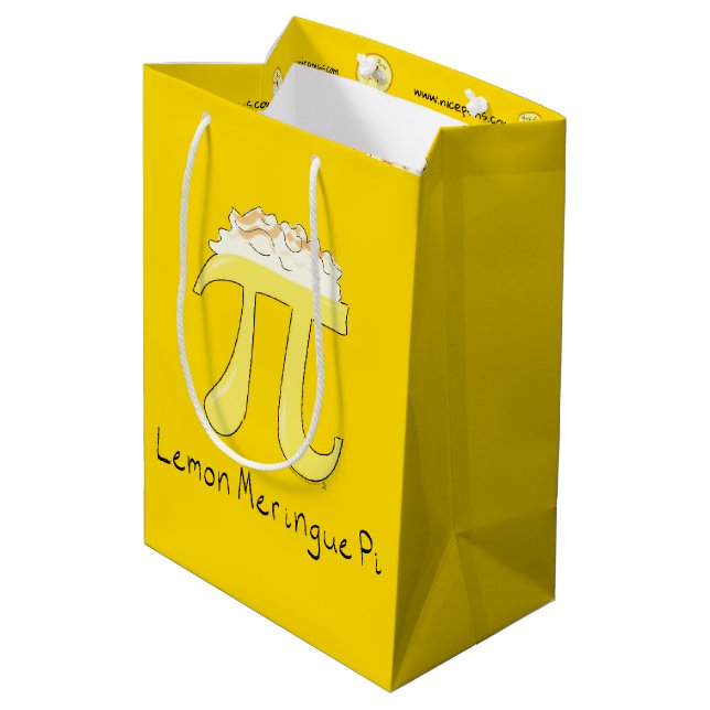 Funny Math Humour Lemon Pi Symbol Medium Gift Bag (Back Angled)