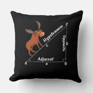 Funny Math Hypotemoose Geometry Moose Joke Pun Cushion