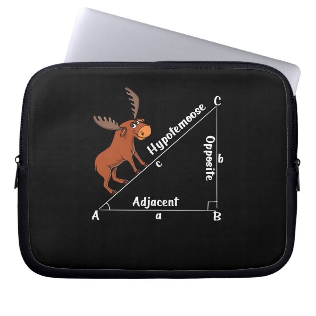 Funny Math Hypotemoose Geometry Moose Joke Pun Laptop Sleeve (Front)