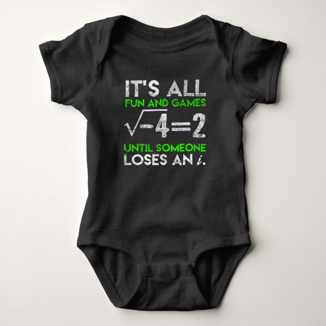 Funny Math Imaginary Number Equation Humour Baby Bodysuit (Front)