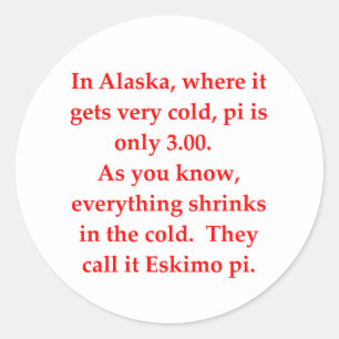 funny math joke classic round sticker
