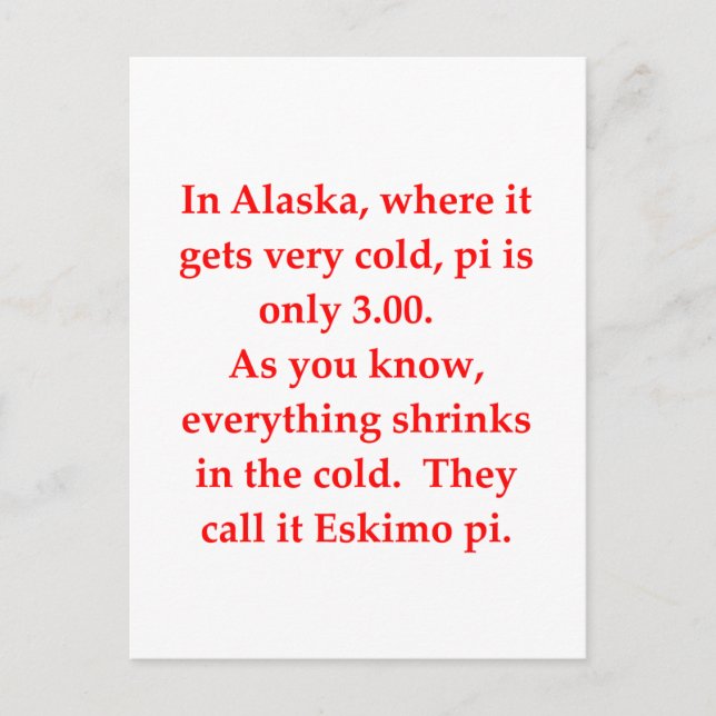 funny math joke postcard (Front)