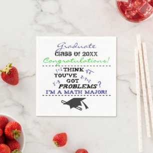 Funny Math Major Graduation Custom Paper Napkins
