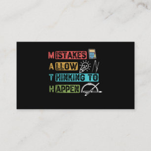 Funny Math. Mistakes Allow Thinking To Happen Business Card