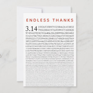 Funny Math Nerd Thank You Card, Number Pi Card