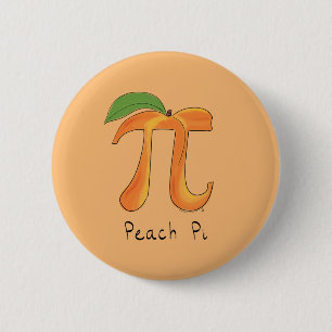 Funny Math Peach Pi Symbol 6 Cm Round Badge