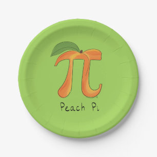 Funny Math Peach Pi Symbol Paper Plate