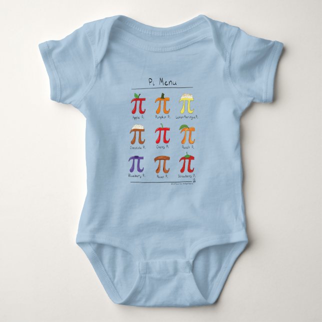 Funny Math Pi Day Menu Baby Bodysuit (Front)