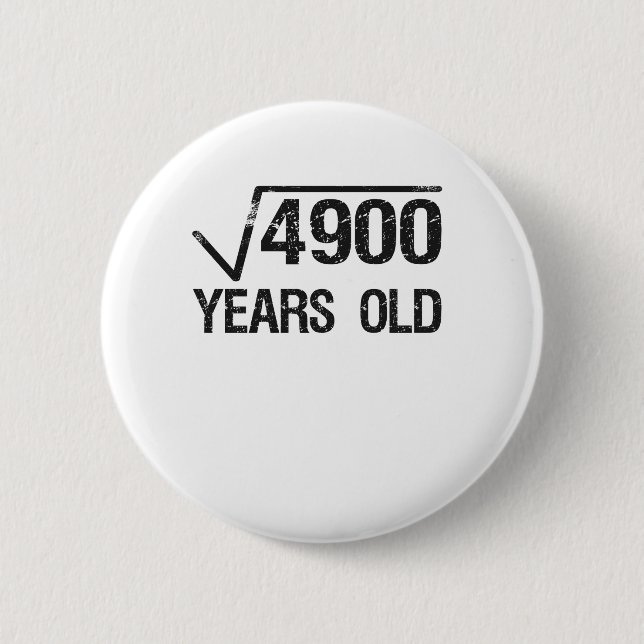 Funny Math Problem Square Root of 4900 Equal 70th 6 Cm Round Badge (Front)
