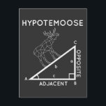 Funny Math Pun Moose Hypotenuse Mathematician. Postcard<br><div class="desc">Funny Math Teacher Moose Hypotenuse Mathematician.</div>