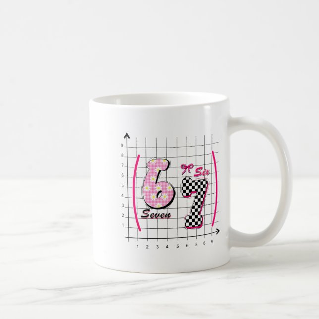 Funny Math Pun Six Seven Grid Valentines Humor  Coffee Mug (Right)