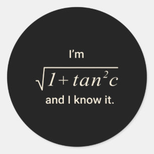 Funny Math Pun Tee – I M Sec C Trigonometry Teache Classic Round Sticker