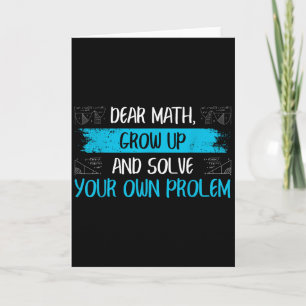Funny Math Quote Back To School Girls Boys Teens  Card