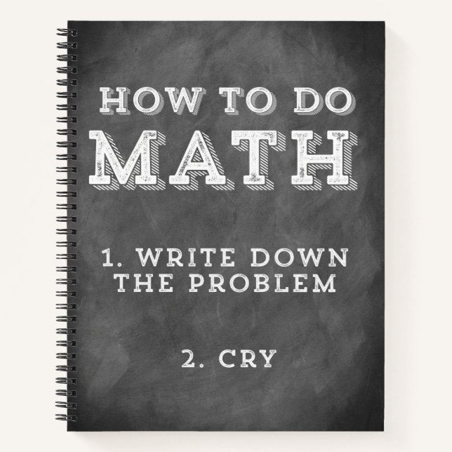 Funny Math Quote Chalkboard Notebook for Teens (Front)