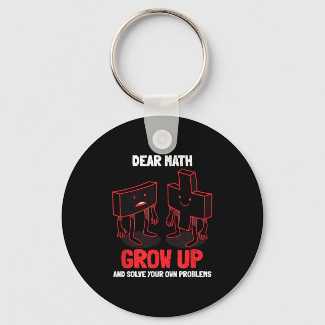 Funny Math Quote Girls Boys Teens Men Women Dear M Key Ring (Front)