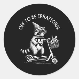 Funny Math Racoon Pi Day Irrational Pun Scooter Classic Round Sticker