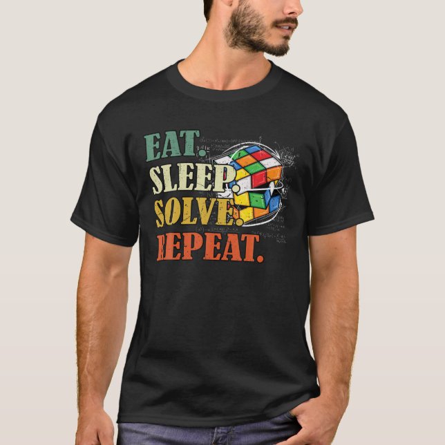 Funny Math Speed Cubing Puzzle Lover Cube T-Shirt (Front)