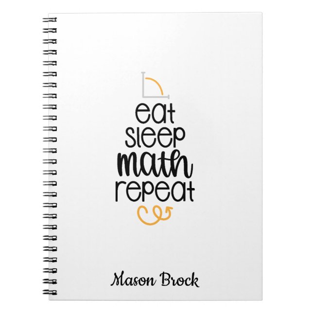 Funny math student school personalised gift notebook (Front)