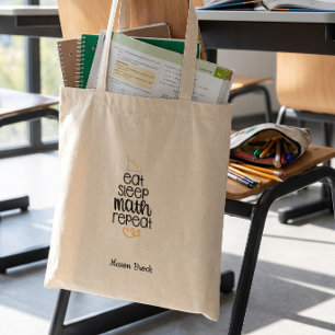Funny math student school personalised gift tote bag