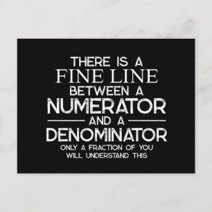 Funny Math Student, There is a fine line between Holiday Postcard