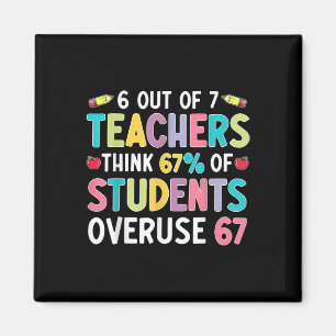 Funny Math Teacher 6 7 Overuse 67 Six Seven Gen Al Magnet