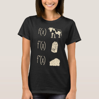 Funny Math Teacher Art For Women Cow Milk Cheese F T-Shirt