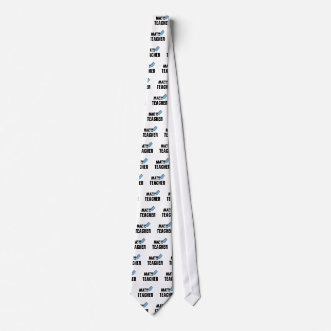 Funny Math Teacher Blue Eraser Tie (Front)