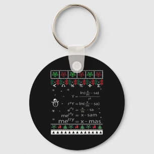Funny Math Teacher Christmas Merry Xmas In Math Eq Key Ring